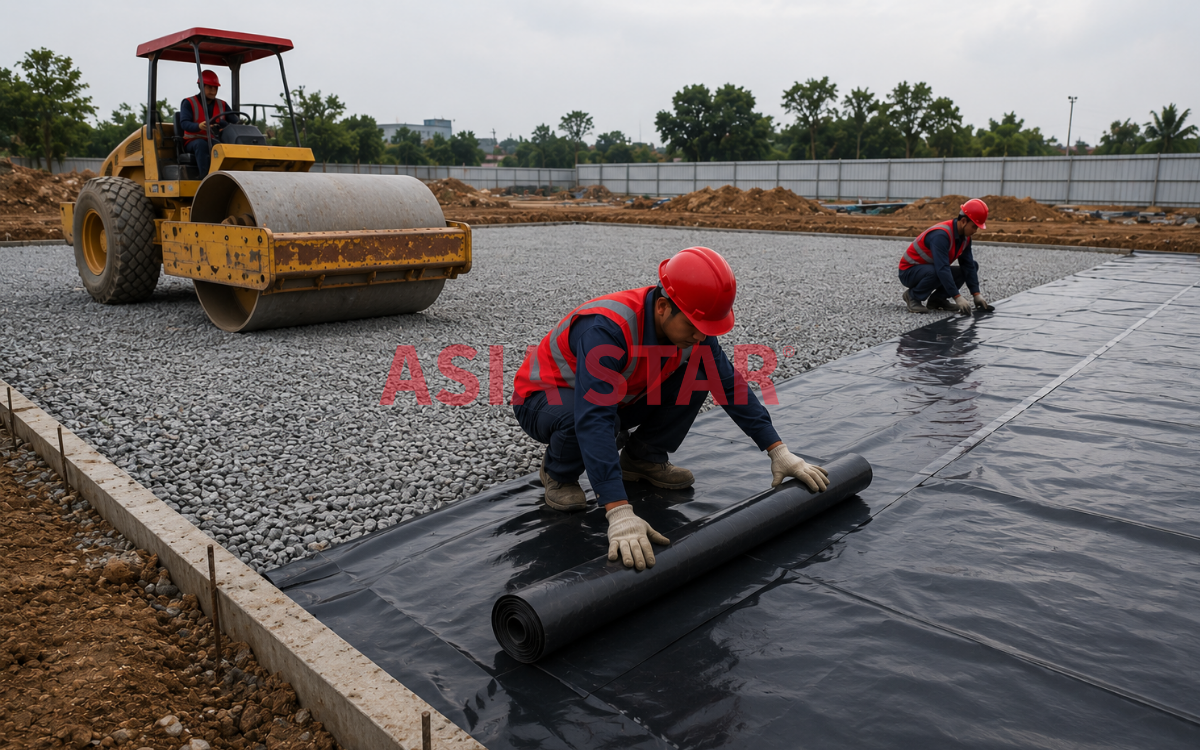  Rải lớp lót đá dăm (Base) và chống thấm ngược
