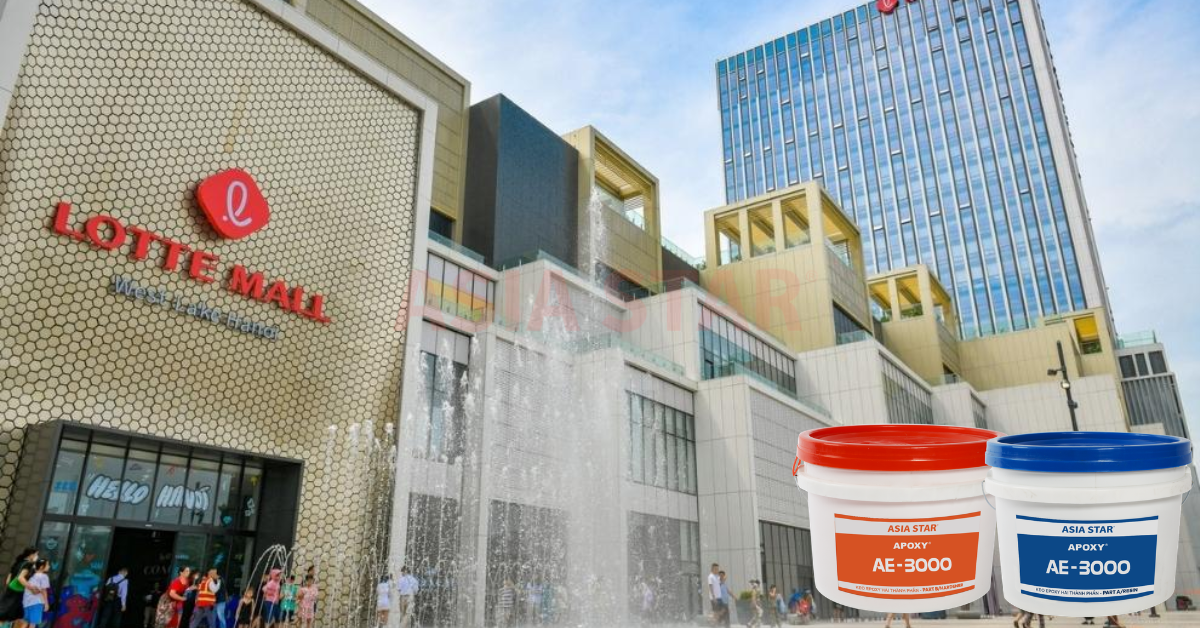 LOTTE Mall Tây Hồ với lựa chọn đính điểm gạch với APOXY AE-3000.