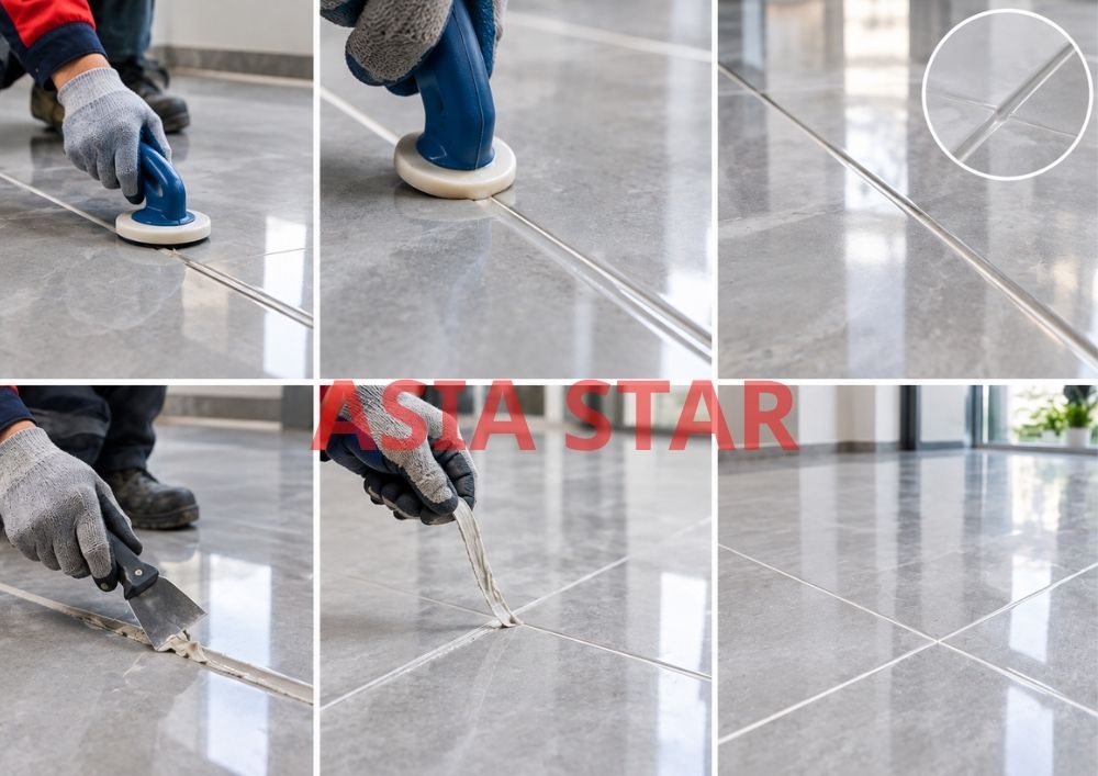 Tạo hình đường ron và bóc tách phần keo thừa 