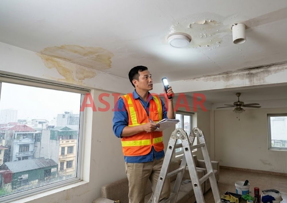 Kiểm tra thấm dột trần nhà 