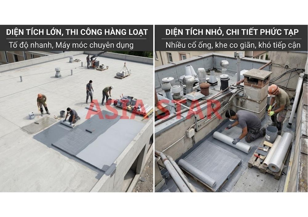 Diện tích và điều kiện thi công